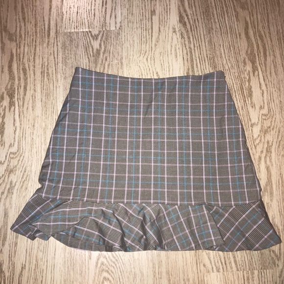 Plaid brown and pink aritzia Sunday best miniskirt - Picture 1 of 3